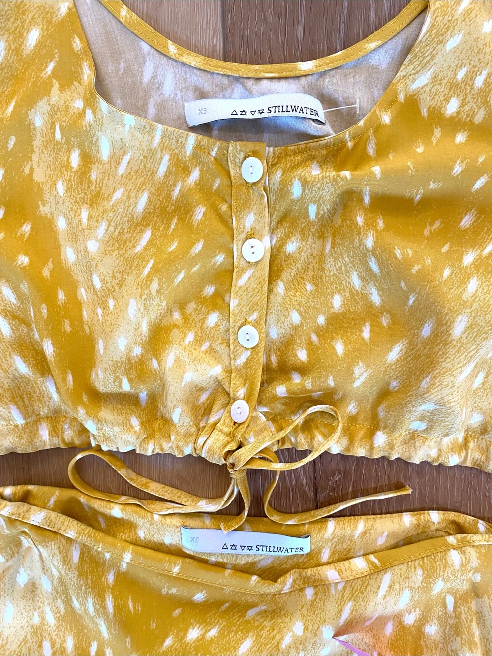 Stillwater Dress Yellow High Low Ruffle Maxi Dress Set Boho Festival Size XS - Picture 6 of 11